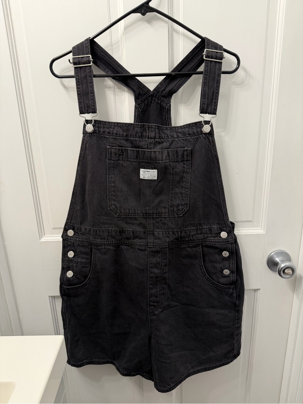 Black Levis Denim Short Overalls